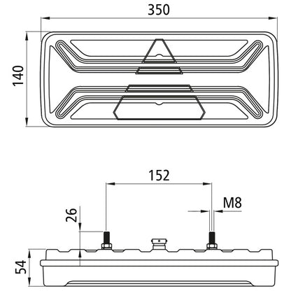 AgriLED II, 12 V, left/right, 5-pin bayonet, LCG, w. KZL