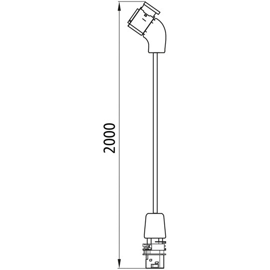 Extension cable, HDSCS, 2 m, socket/pin, OEM