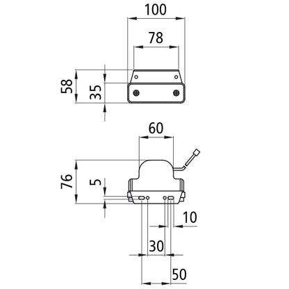Flatpoint I LED, 12 V, SML, 0.25 m, DC, 90° angle (Z), OEM