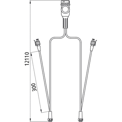 Supply cable, 13-pin plug, 2x8-pin bayonet 8m, 2xSuperseal