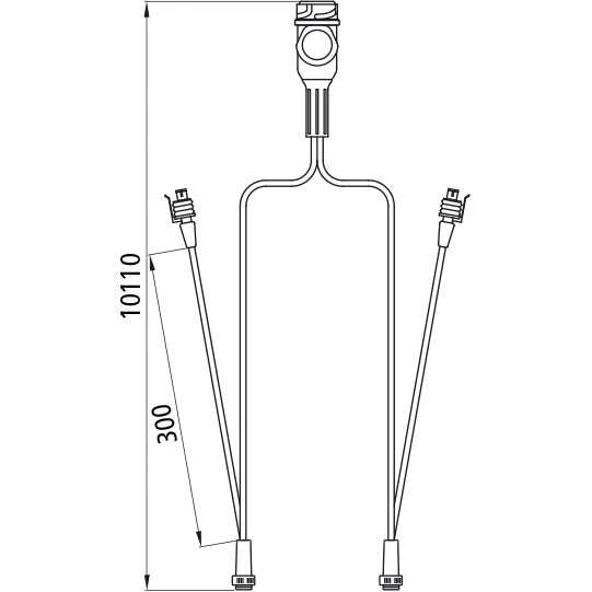 Supply cable, 13-pin plug, 2x8-pin bayonet 10m, 2xSuperseal