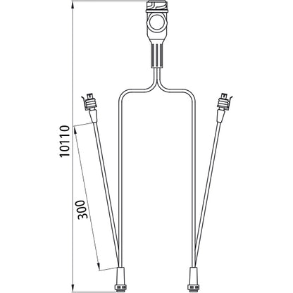 Supply cable, 13-pin plug, 2x8-pin bayonet 10m, 2xSuperseal