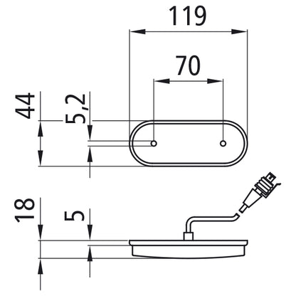 Unipoint LED, 24 V, position light white, 1.50 m, Supers., OEM