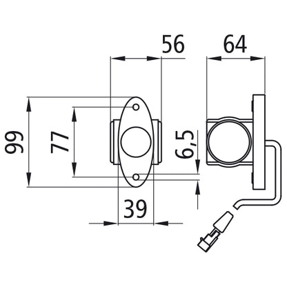 Superpoint III LED, 24V, li/re, 0, 5m, 2-pin.AMP