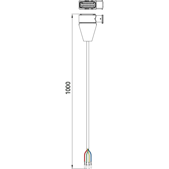 TPMS, cable receiver/Knorr Gen2, 18-pin HDSCS, DT4, 1.0 m