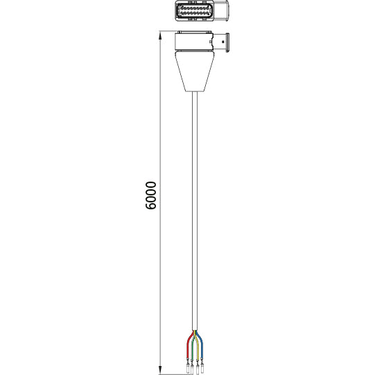 TPMS, cable receiver/Knorr Gen2, 18-pin HDSCS, DT4, 6.0 m