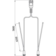 Supply cable, 13-pin plug, 2x8-pin bay. 5600 mm, 2x DC