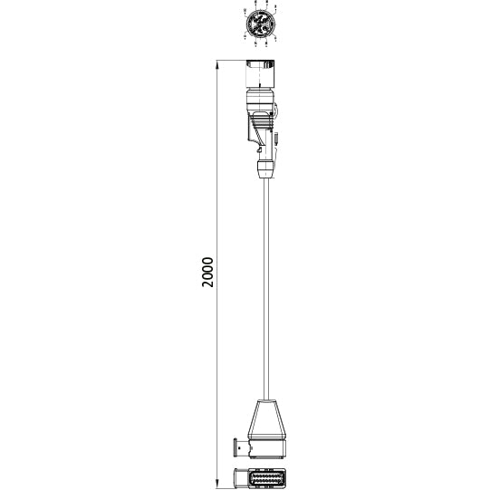 TPMS, cable receiver/Wabco TEBS, 18-pin HDSCS, 2.0 m