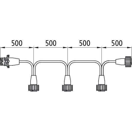 Connection cable for 4x Ecoround with 7-pin AMP connection