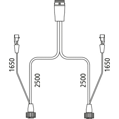 Distribution cable,17-pin LP20,2x7-pin AMP,2x2-pin Sup,2.5m,OEM