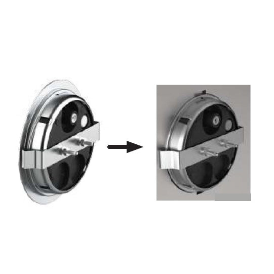 Holder with chrome ring for Ecoround lights, OEM