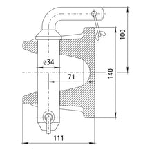 Towing hitch GM 103, towing capacity 25 t, 120 x 55 mm