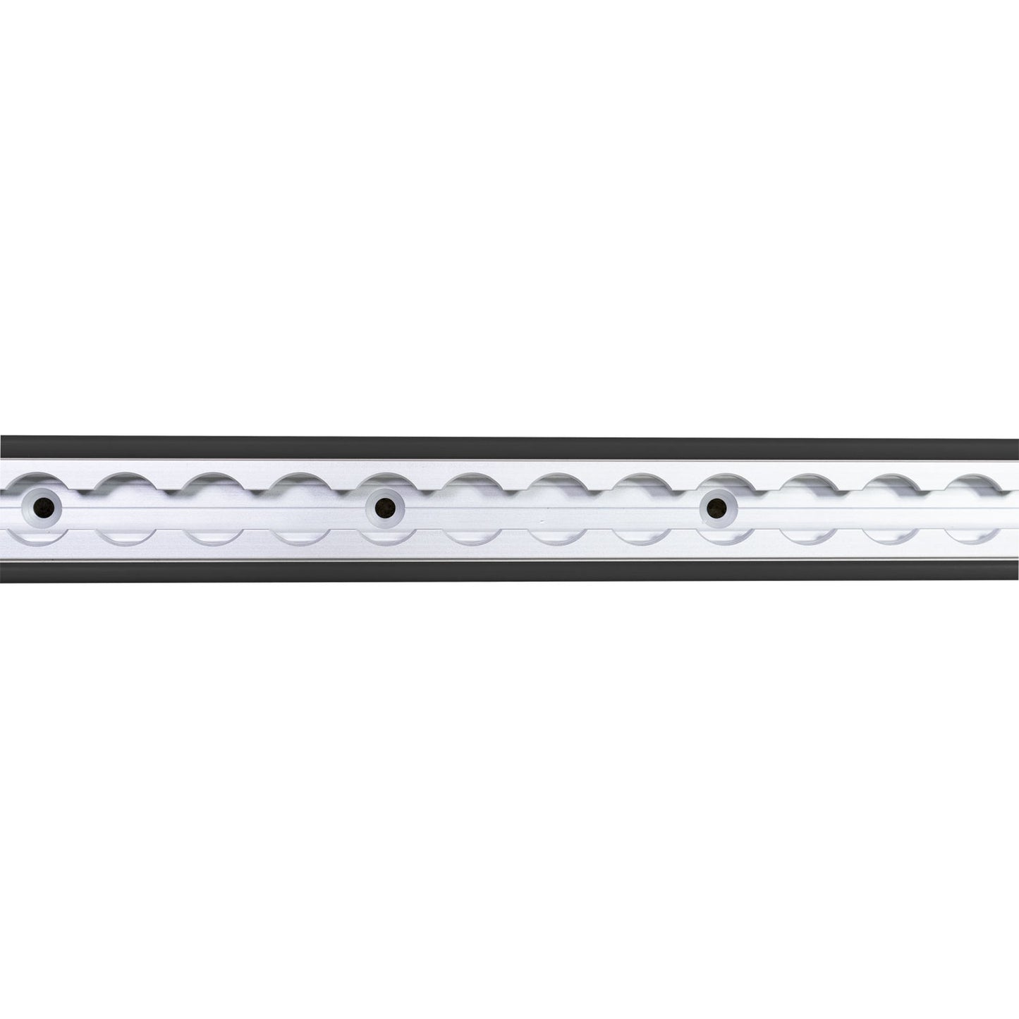 Airline profile anchor rail, aluminium, black rubber, 3000 mm,