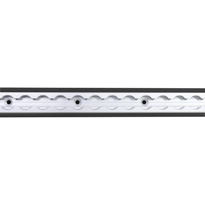 Airline profile anchor rail, aluminium, black rubber, 3000 mm,