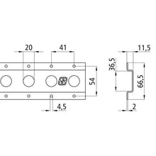 Round-hole anchor channel 1805, galvanised stl., 2993 mm