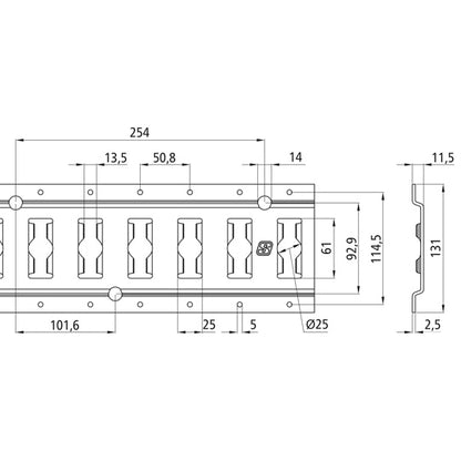 Combination anchor channel 3009, galvanised stl., 3048 mm, 2.5
