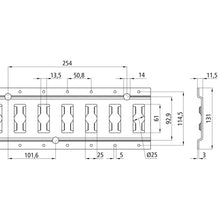 Combination anchor rail 3009-AL, aluminum anodised, 3048 mm