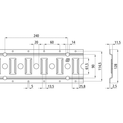 Slotted-hole anchor channel 3008, galvanised stl., 3000 mm