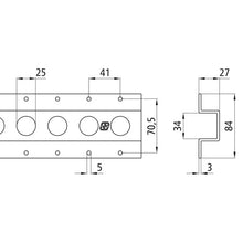 Round-hole anchor channel 3011, galvanised stl., 2993 mm