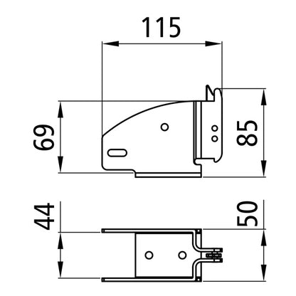 Beam shoe 1845, galvanised stl.