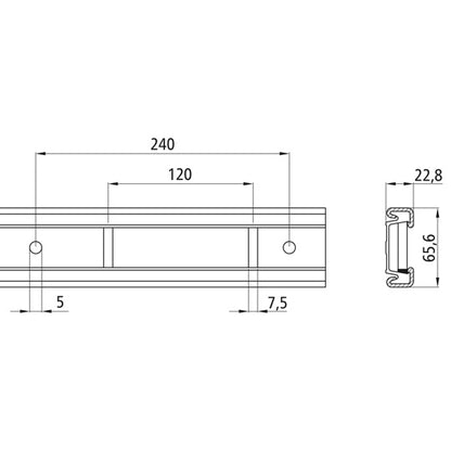 Rod anchor channel 3115-AL, w/ rubber sheath, 3000 mm