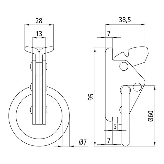 End fitting 585 f. combination anchor channels, stl.