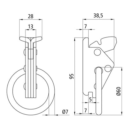 End fitting 585 f. combination anchor channels, stl.