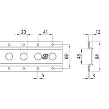 Round-hole anchor channel 1804, galvanised stl., 3048 mm