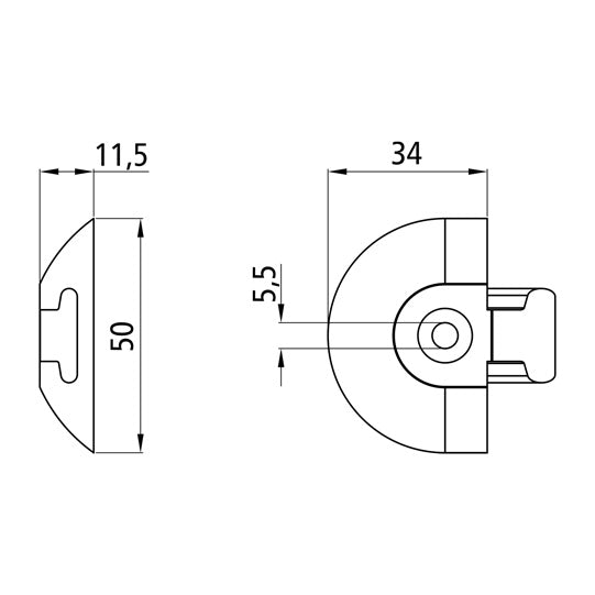 End cap f. Airline profile anchor rail 4001-AL