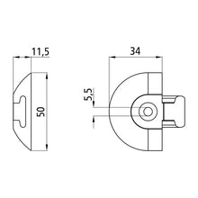 End cap f. Airline profile anchor rail 4001-AL