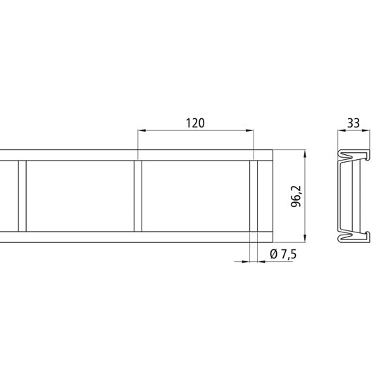 S-Line® rod anchor channel 3117-AL, anodised, w/ rubber coating
