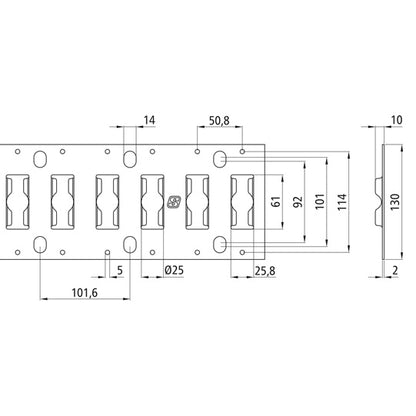 S-Line® combination anchor channel 3009-FL, SS, 3048 mm