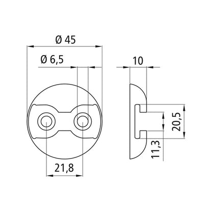 Airline lashing plate point, aluminum