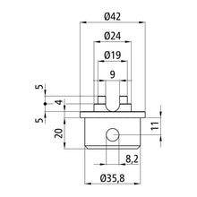 S-Line® kombinationsavlopp ø 19/24 mm med spår 9 mm, galvaniserad