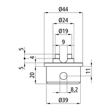 S-Line® combination spigot ø 19/24 mm w/ slot 9 mm, galv. steel