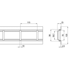 S-Line® stångförankringsskena 3116-AL, anodiserad aluminium, 6400 mm