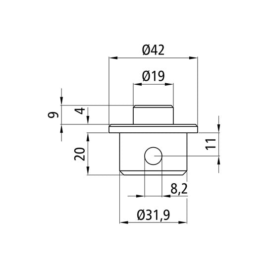 S-Line® spigot ø 19 mm, galvanized steel