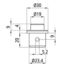 S-Line® spigot ø 19 mm, galvanised stl.