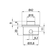 S-Line® spigot ø 19 mm, galvanised stl.