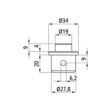 S-Line® spigot ø 19 mm, galvanised stl.
