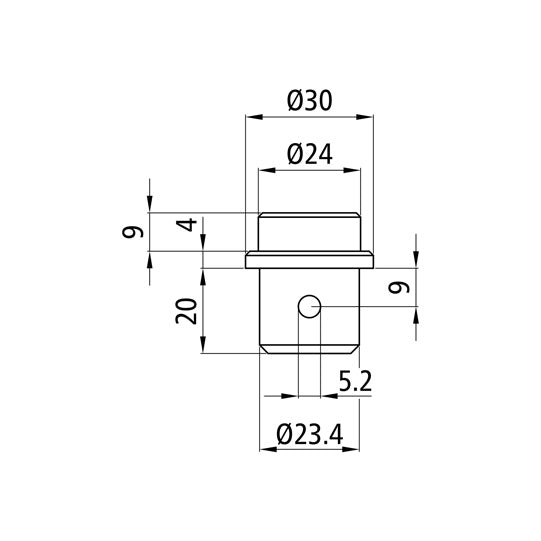S-Line® spigot ø 24 mm, galvanised stl.
