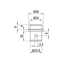 S-Line® spigot ø 24 mm, galvanised stl.
