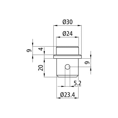 S-Line® spigot ø 24 mm, galvanised stl.