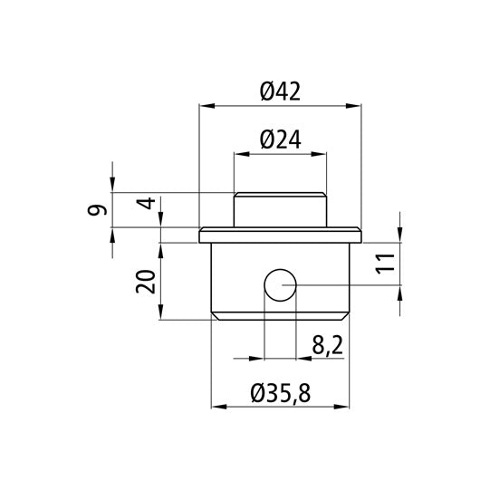 S-Line® spigot ø 24 mm, galvanised stl.