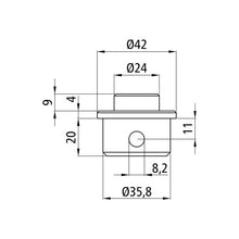 S-Line® spigot ø 24 mm, galvanised stl.