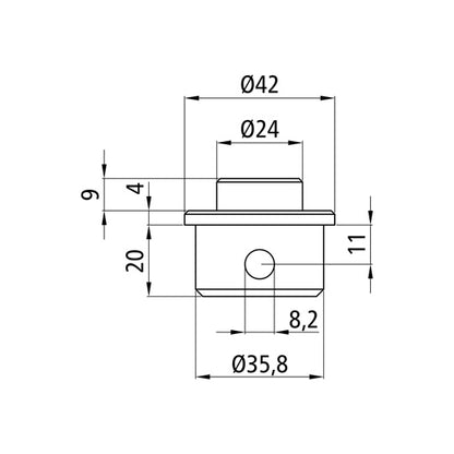 S-Line® spigot ø 24 mm, galvanised stl.