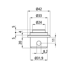 S-Line® combination spigot ø 24/33 mm, galvanized steel