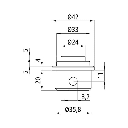 S-Line® combination spigot ø 24/33 mm, galvanized steel