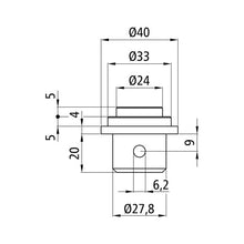 S-Line® combination spigot ø 24/33 mm, galvanized steel