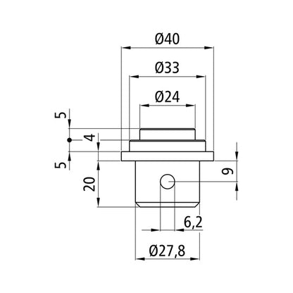 S-Line® combination spigot ø 24/33 mm, galvanized steel